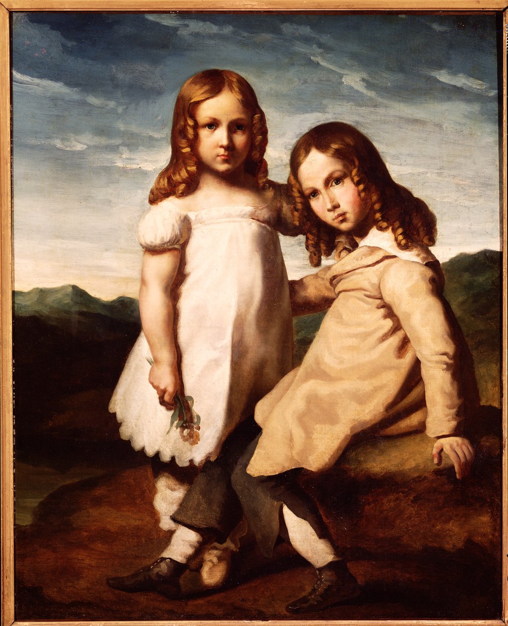 Alfred Dedreux (1810-60) Kızkardeşi Elisabeth ile Çocukken, 1816-17 by Theodore Gericault