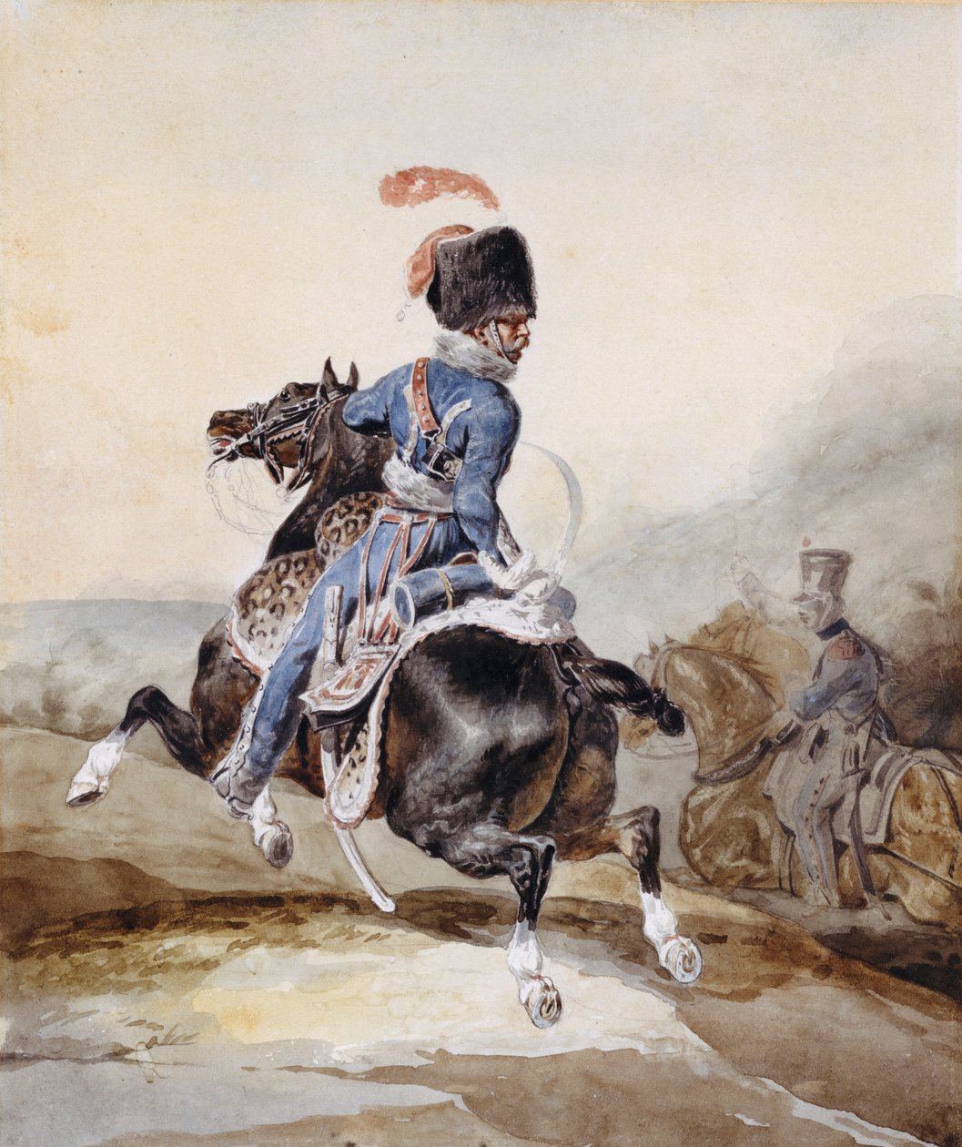 Sola Dörtnala Topçu Subay by Theodore Gericault