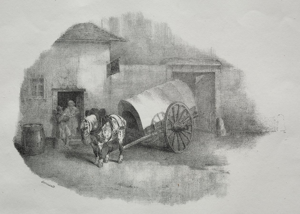 Araba atı siltlerden çıkardı by Theodore Gericault