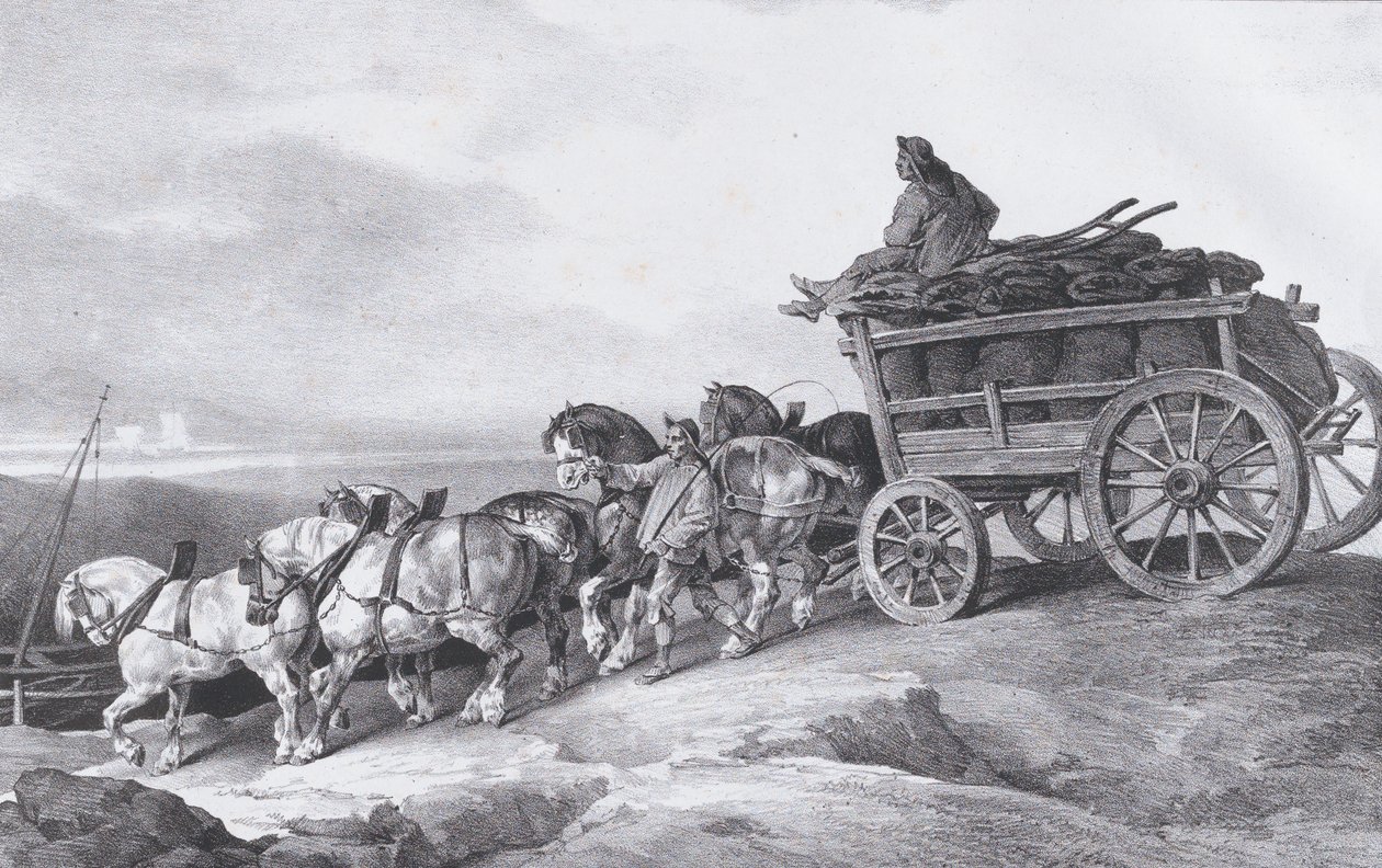 Kömür Vagonu [sic.] Atların Çizdiği, 1822. by Theodore Gericault