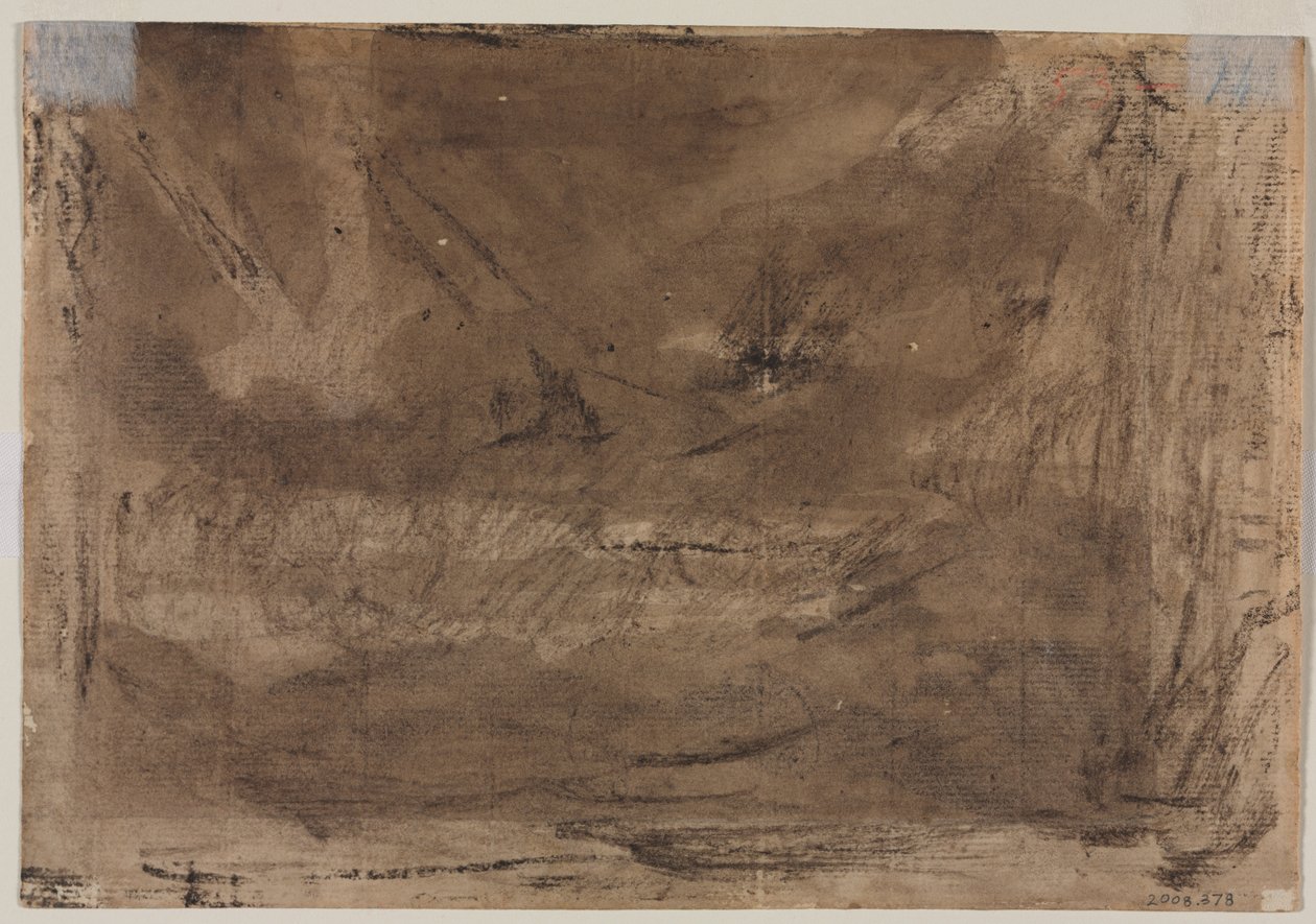 Muhtemelen Poussins Deluge için Kompozisyon Çalışması, tersi, c. 1816. by Theodore Gericault