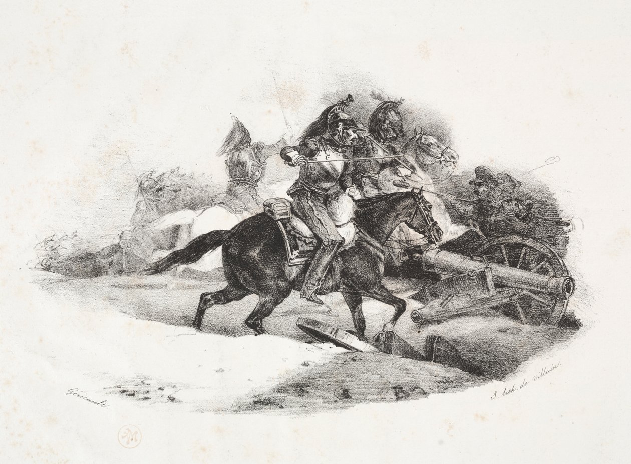 Cuirassiers Bir Topçu Bataryasını Şarj Ediyor by Theodore Gericault