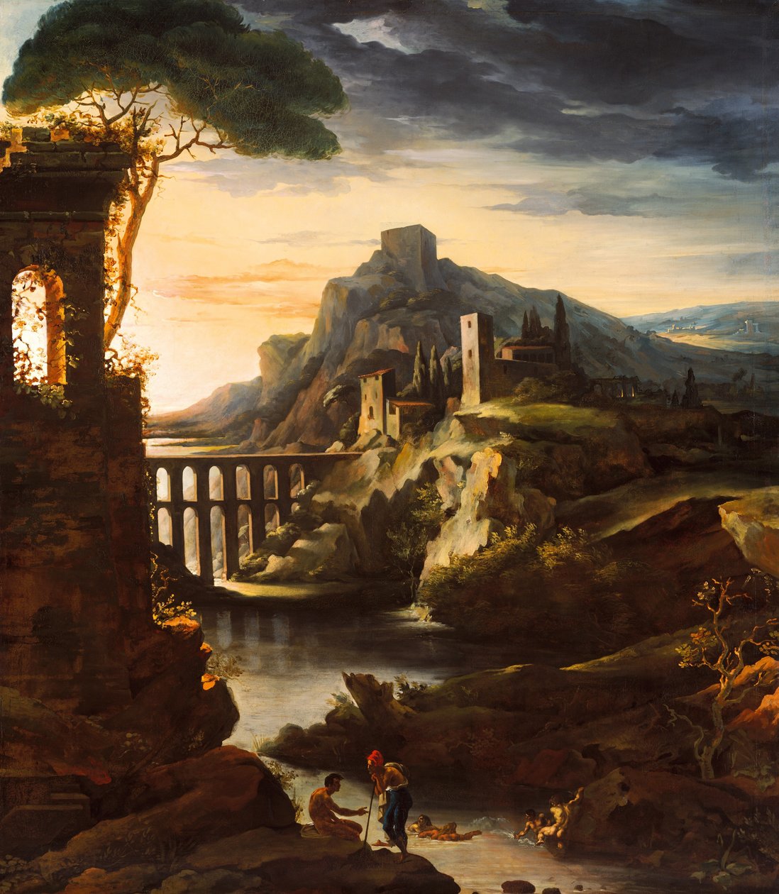 Akşam: Su Kemeri ile Manzara, 1818. by Theodore Gericault