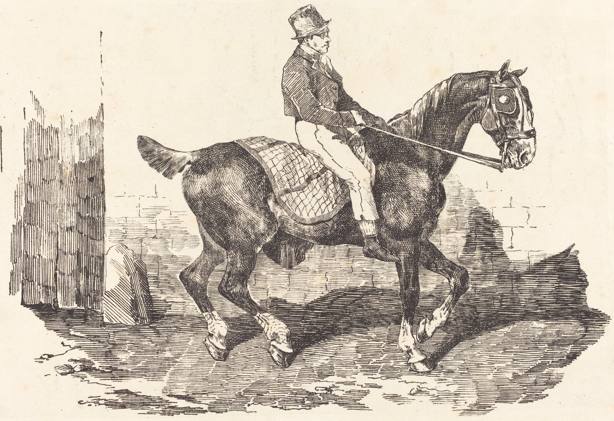 At arabasına binmiş damat by Theodore Gericault