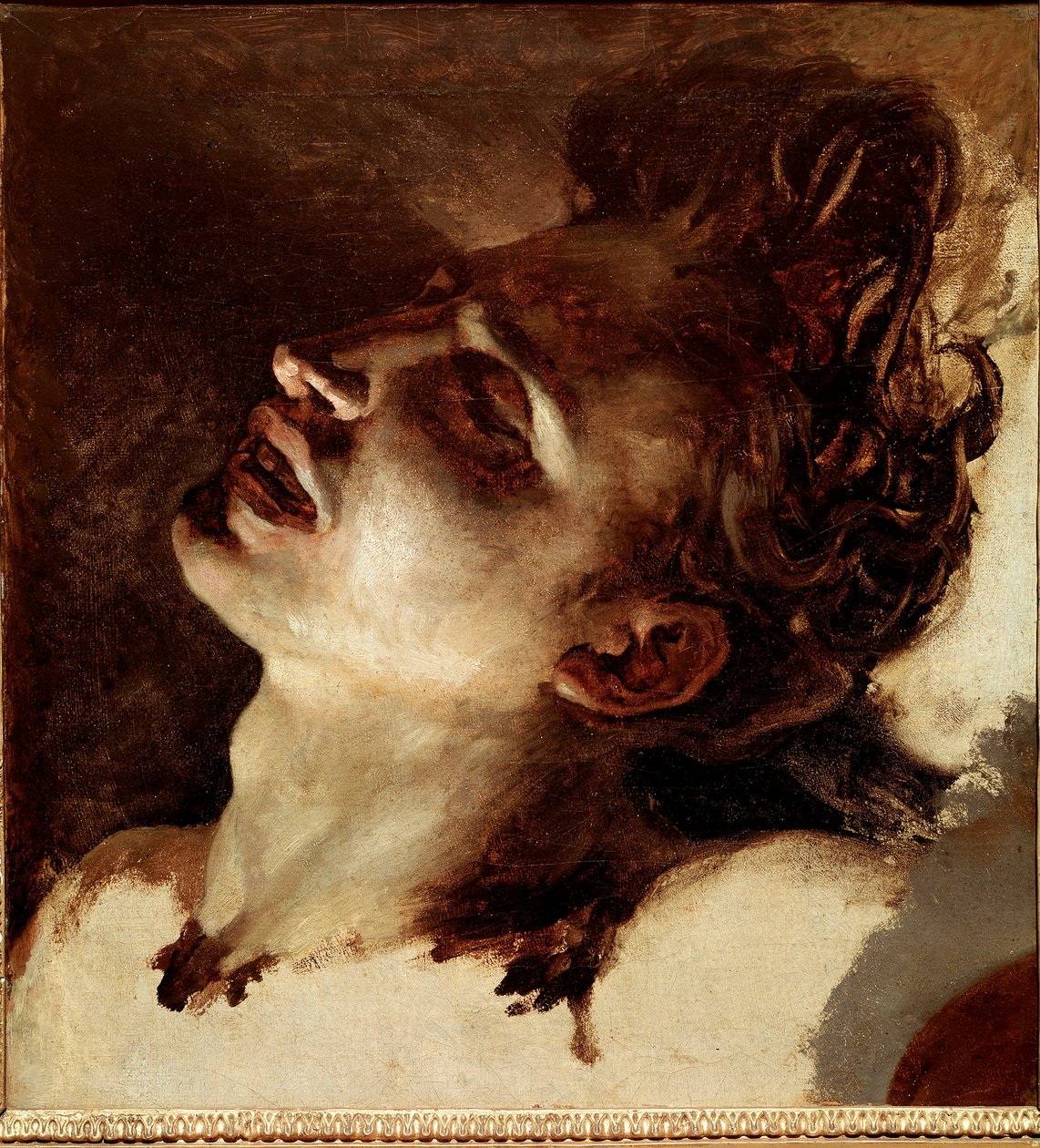 Ölü bir genç adamın başı Resim Jean Louis Theodore Gericault (1791-1824) 19. yüzyıl Güneşi. 31x33 cm Rouen, Güzel Sanatlar Müzesi by Theodore Gericault