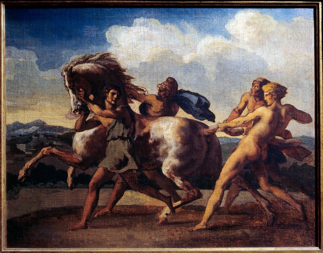 Köleler tarafından at durağı. Theodore Gericault
