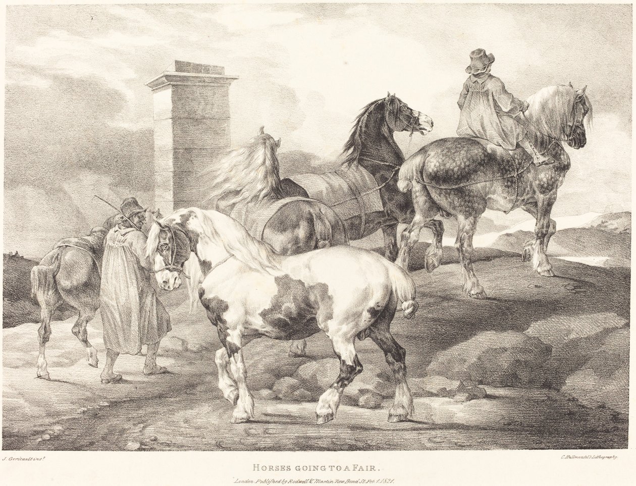 Fuara Giden Atlar by Theodore Gericault