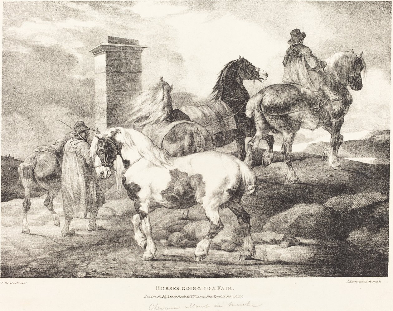 Fuara Giden Atlar by Theodore Gericault