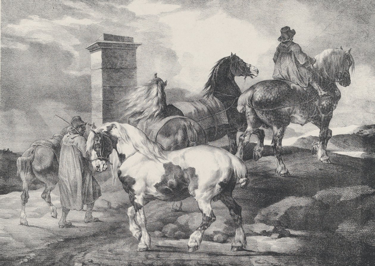 Panayıra Giden Atlar, 1821 by Theodore Gericault