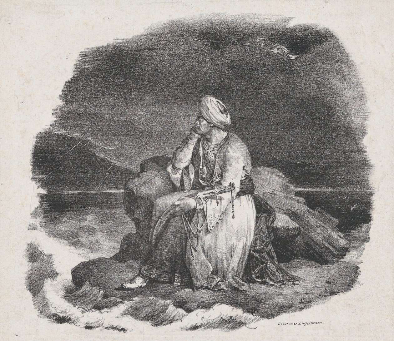 Çarpan Dalgalarda Onu Düşledim, 1818. by Theodore Gericault