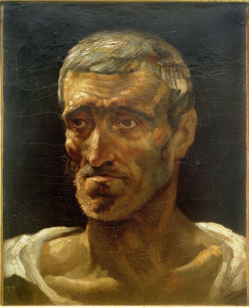Batık bir adamın başı (çalışma) by Theodore Gericault