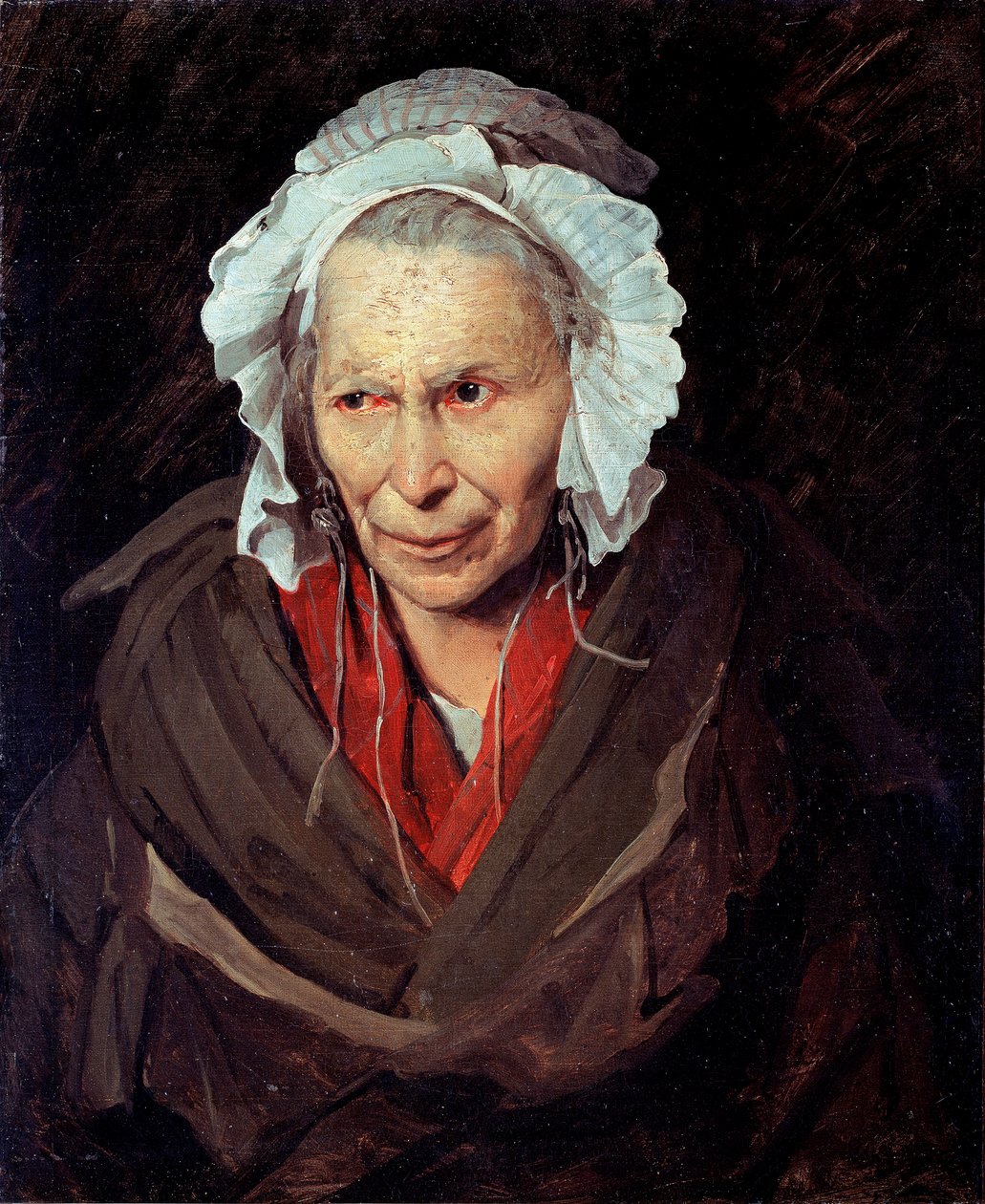 La Hyene de la Salpetriere veya kıskançlığın tek delisi Akıl hastalığından muzdarip yaşlı bir kadının portresi by Theodore Gericault