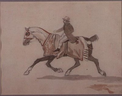 Küçük damat paça atlı (kalem ve sulu boya) by Theodore Gericault
