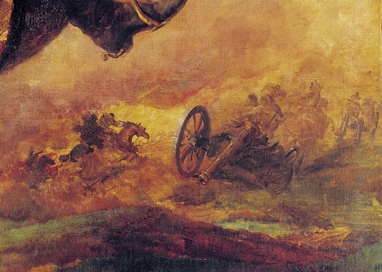 Hussars Subayı, sağda bir topun detayı, 1814 (26088 detayı) by Theodore Gericault