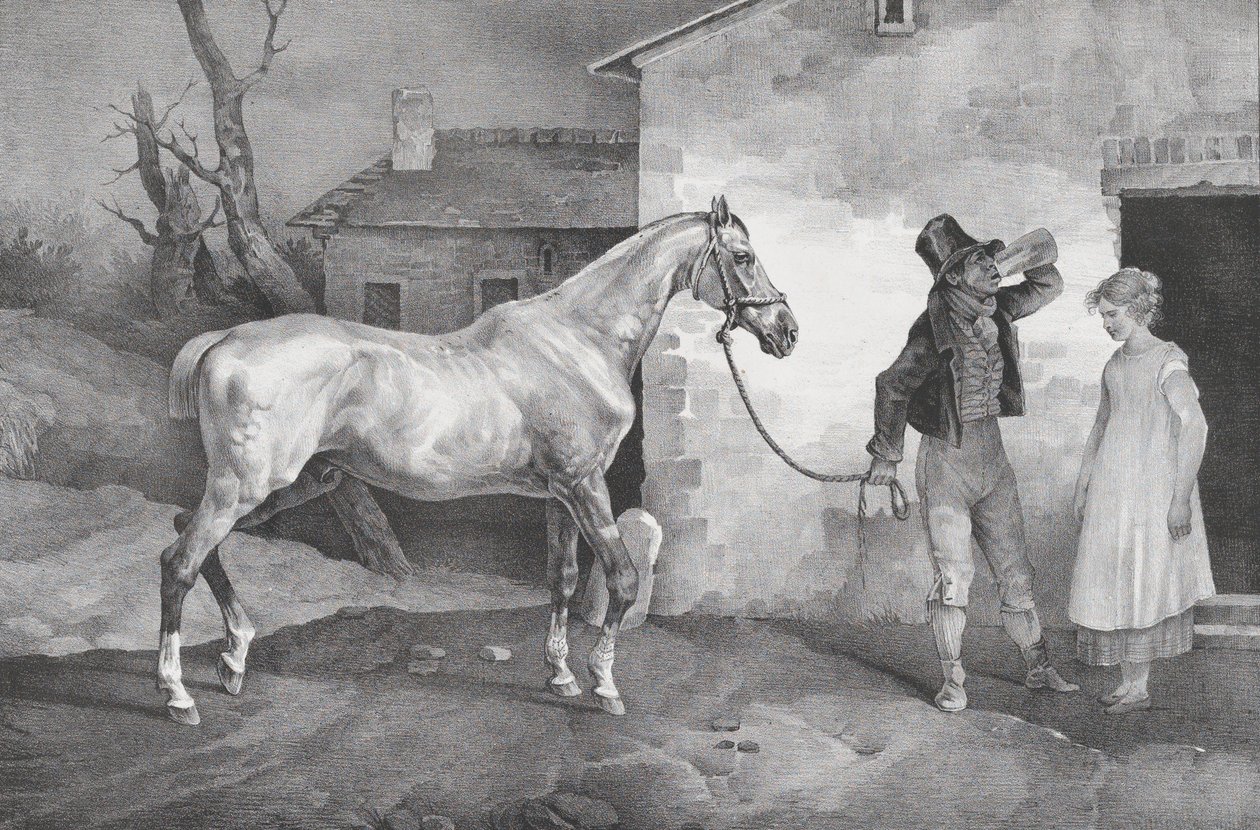 Bir Han Kapısında Yaşlı At, 1822. by Theodore Gericault