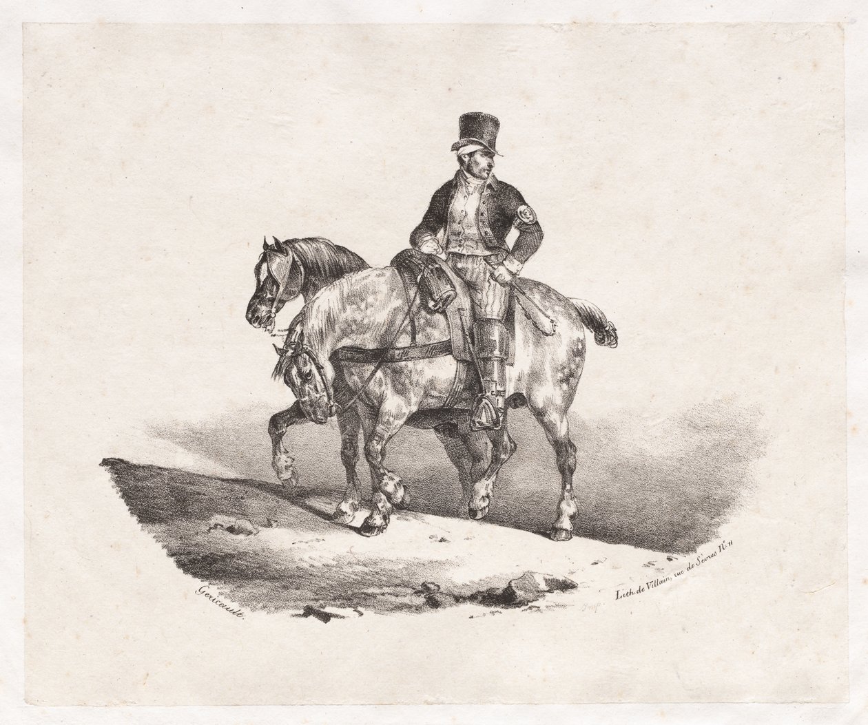 Postacı veya İki Koşumlu At by Theodore Gericault