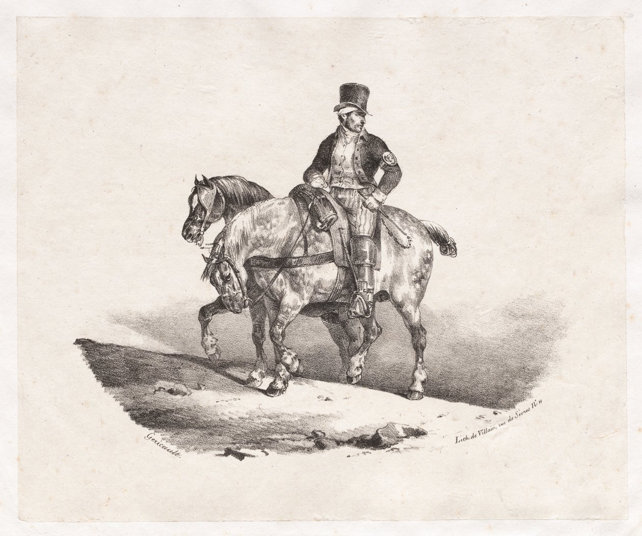 Postacı veya İki Koşumlu At, 1823. by Theodore Gericault
