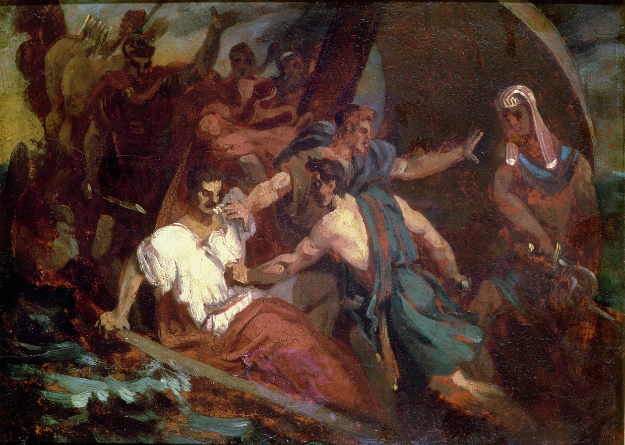 Bir yelkenli gemide isyan by Theodore Gericault