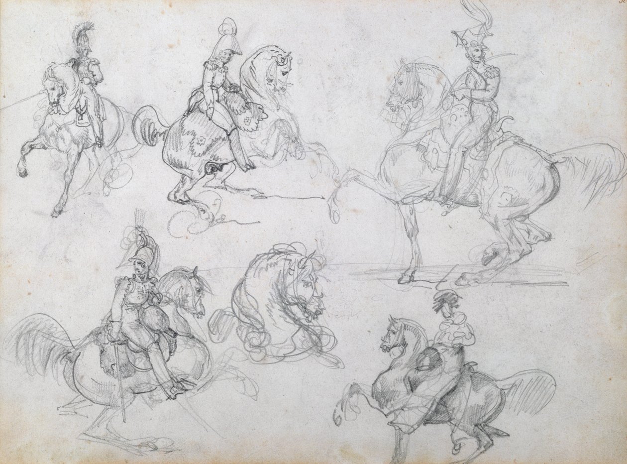 Sıçrayan atların binicileri by Theodore Gericault