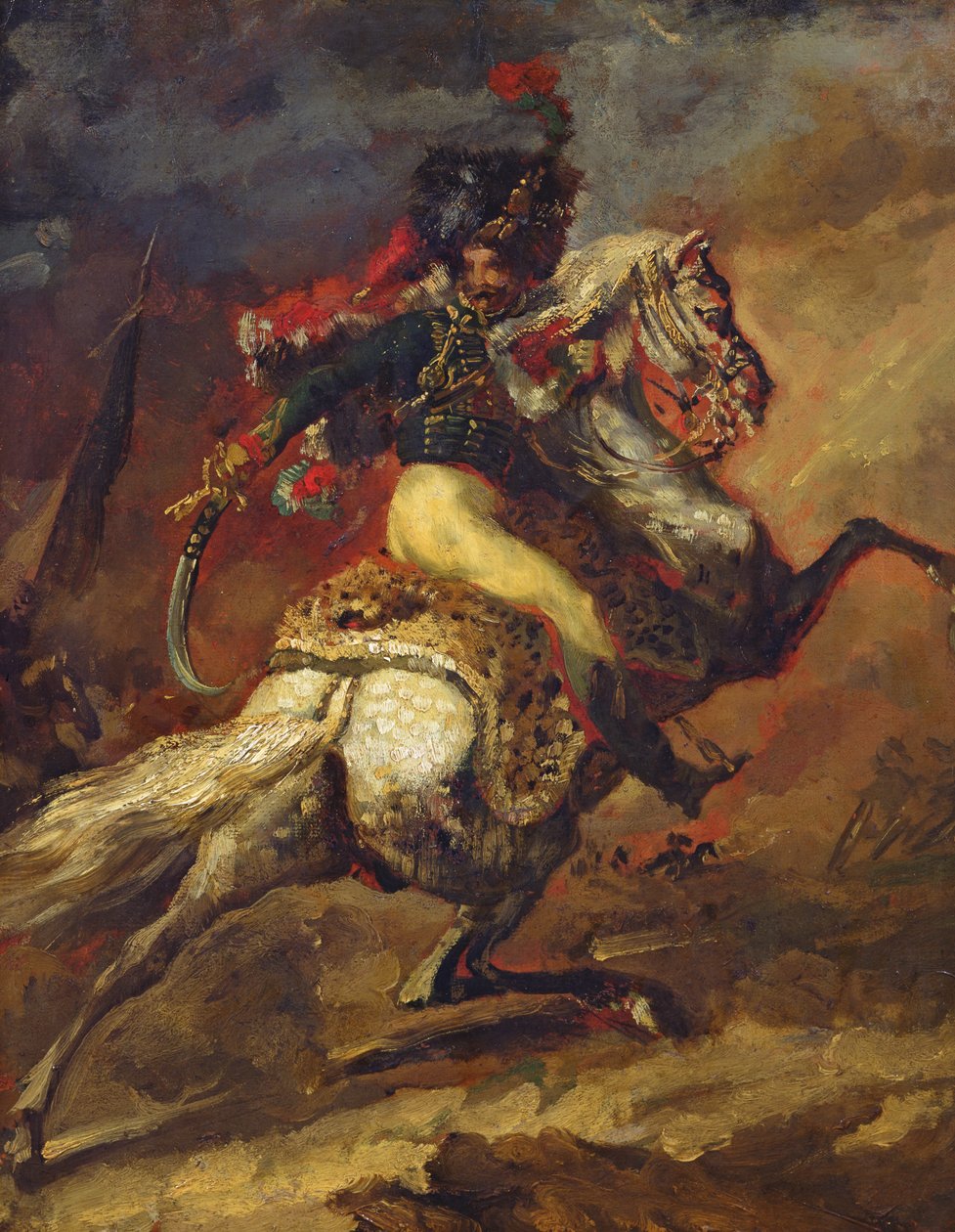 Hussars Subayının Kroki, 1814 (ayrıca bkz. 26088) by Theodore Gericault
