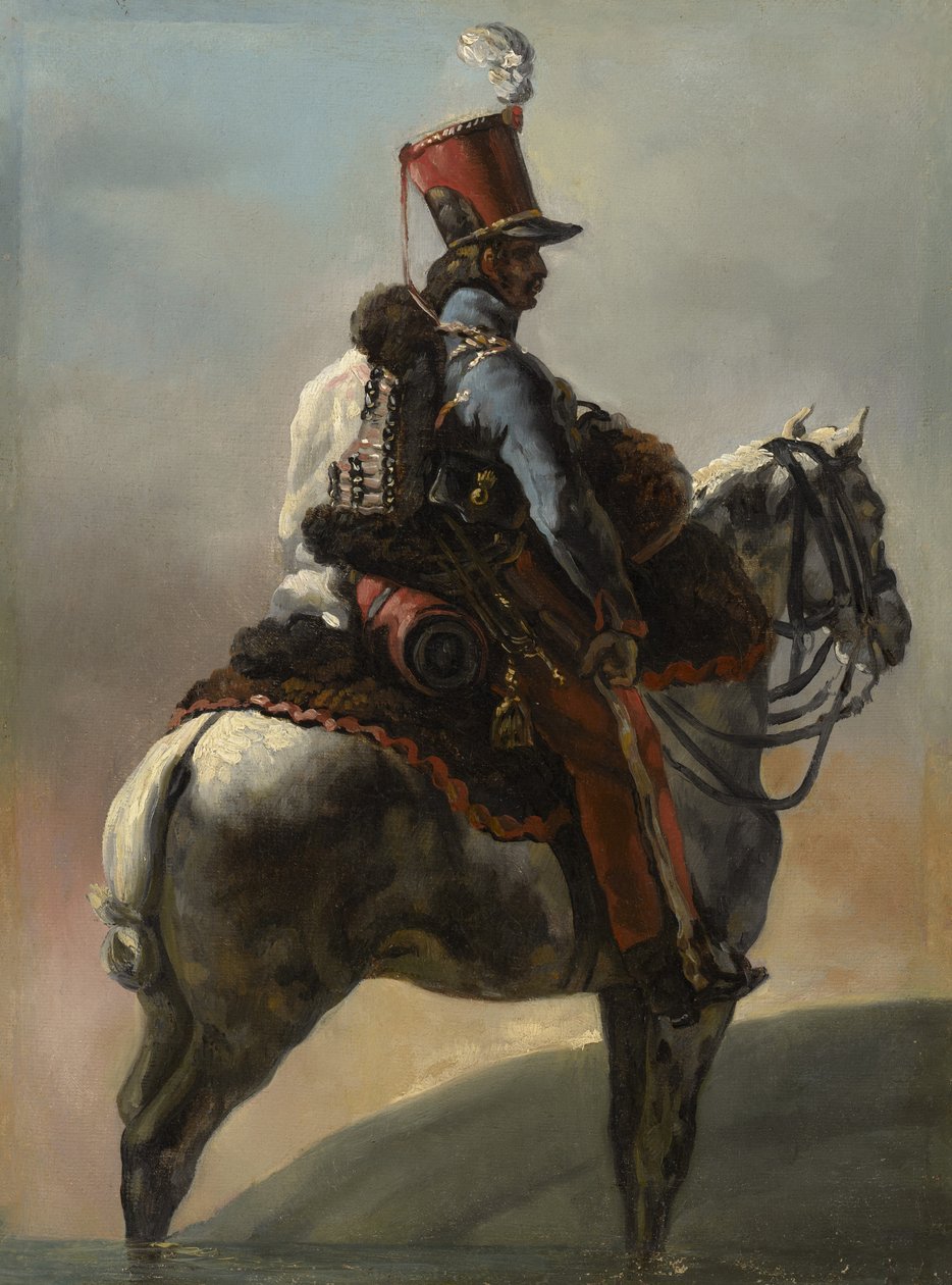 "Hussars Trompetçisi"nden sonra çalışma, c.1815?-27 by Theodore Gericault