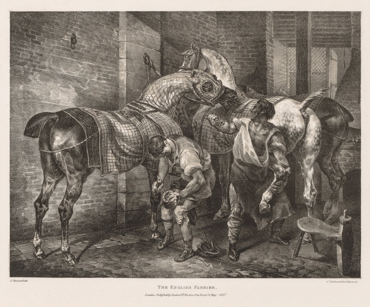 Yaşamdan ve Taştan Çizilmiş Çeşitli Konular: İngiliz Farrier by Theodore Gericault