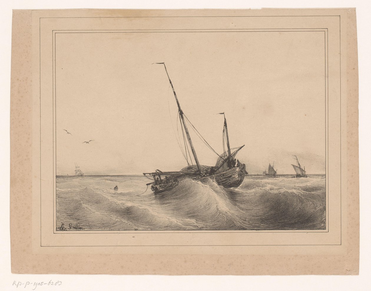 deniz manzarası by Theodore Gudin