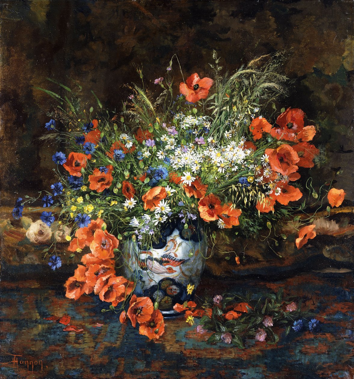 Japon Imari Vazoda Gelincikler, Papatyalar, Düğünçiçekleri ve Diğer Çiçekler by Theodore Hannon
