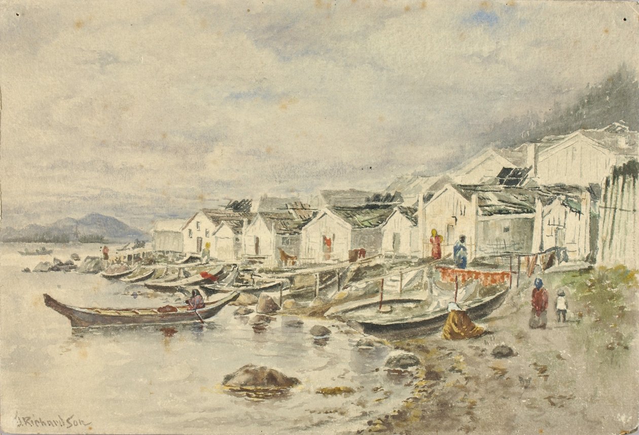 Çiftlik Yerli Köyü, Sitka, 1884. by Theodore J. Richardson