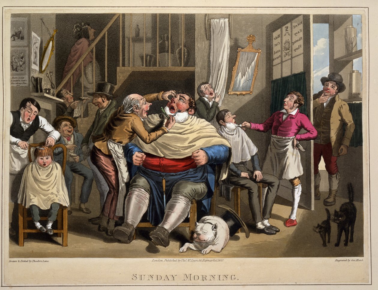 Pazar Sabahı, İng. George Hunt, bar. Thos. McLean, Londra, 1827 (el boyaması gravür) by Theodore Lane