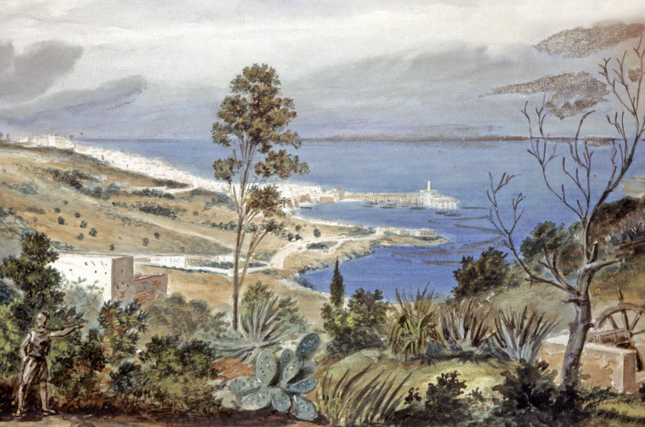 Cezayir manzarası, 1835 dolayları (suluboya) by Theodore Leblanc