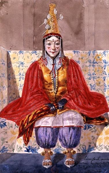 Törenin sekiz günü boyunca Cezayirli bir gelin tarafından giyilen düğün kostümü by Theodore Leblanc