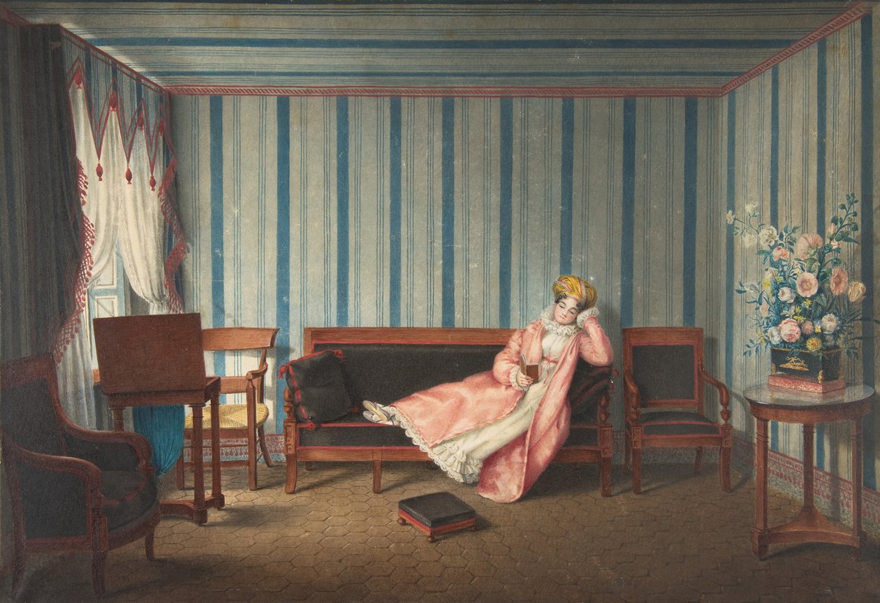 Kanepede Yatan Pembeli Kadın, 1819. by Theodore Lebrun