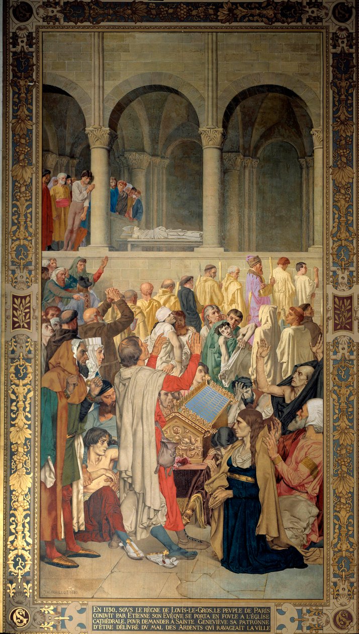 Kral Louis VI, Gros (1081-1137) ve eveque Etienne liderliğindeki Paris halkının 1130