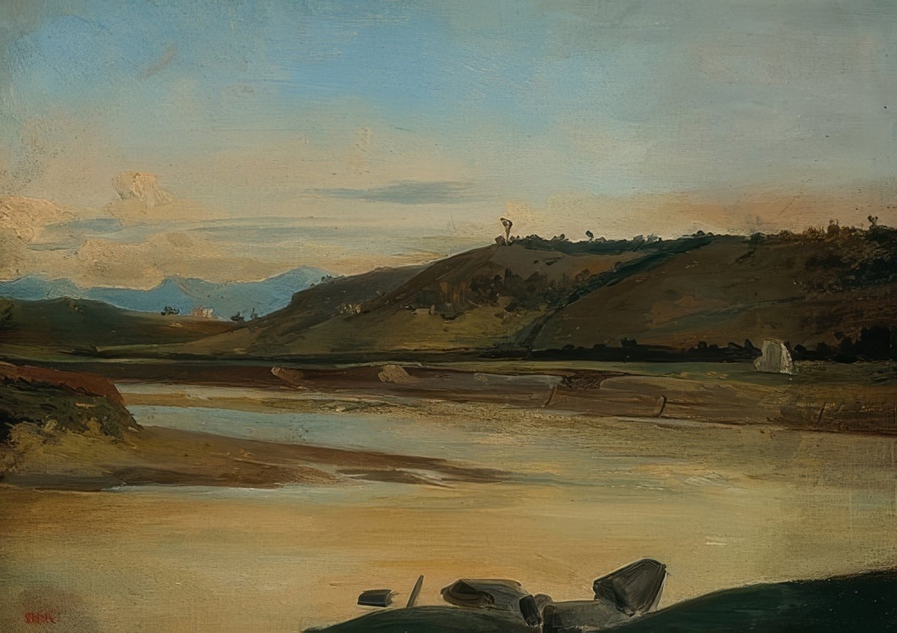 Nehir ile manzara. 1834/35 civarında by Pierre Etienne Theodore Rousseau