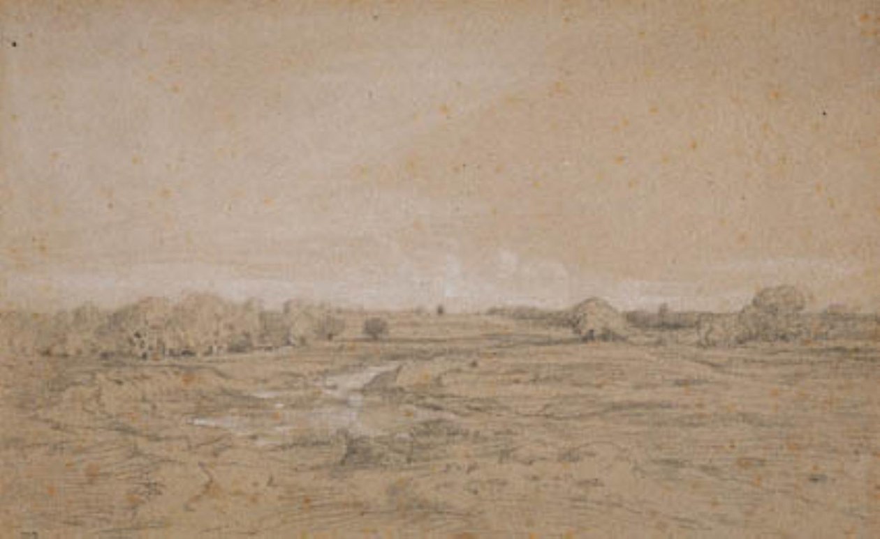 Su deliği (Berri) ile manzara by Theodore Rousseau
