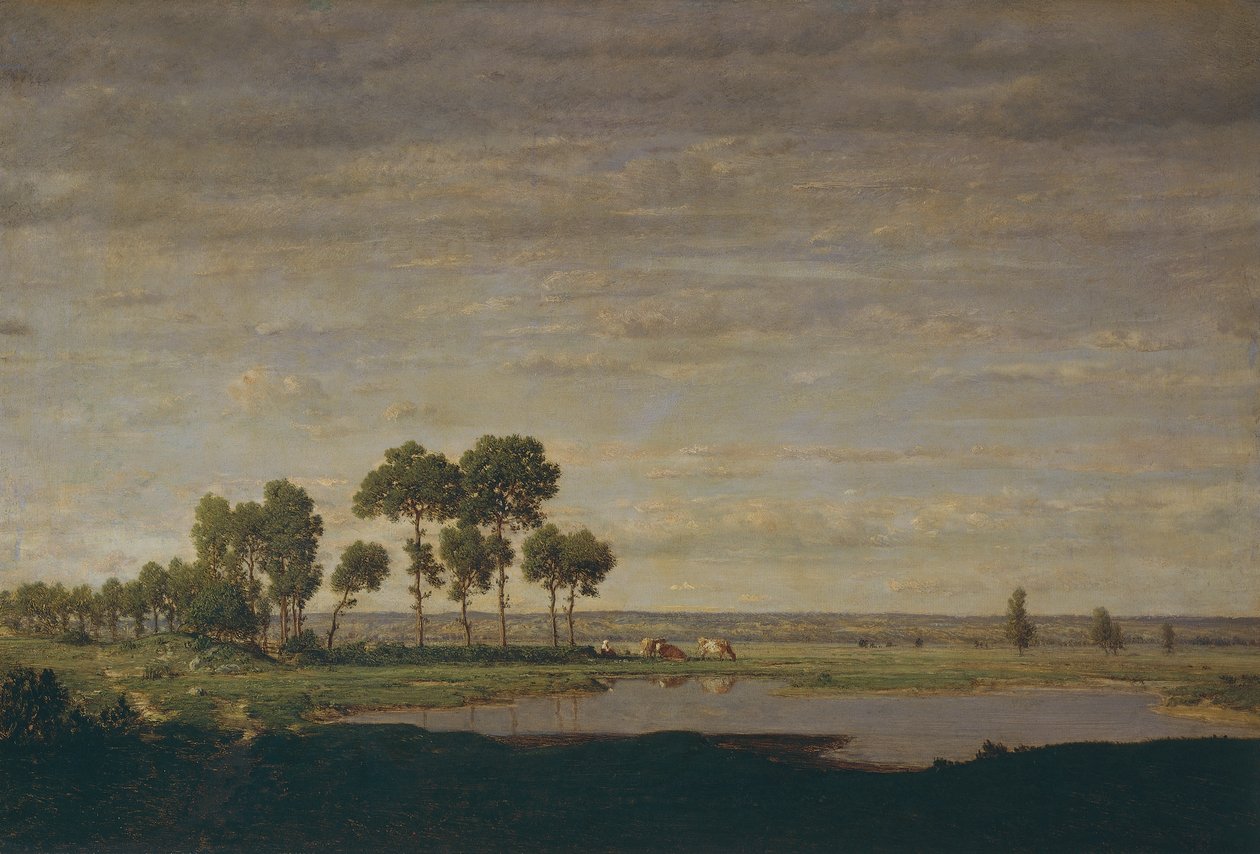 Bahar, gölet by Theodore Rousseau