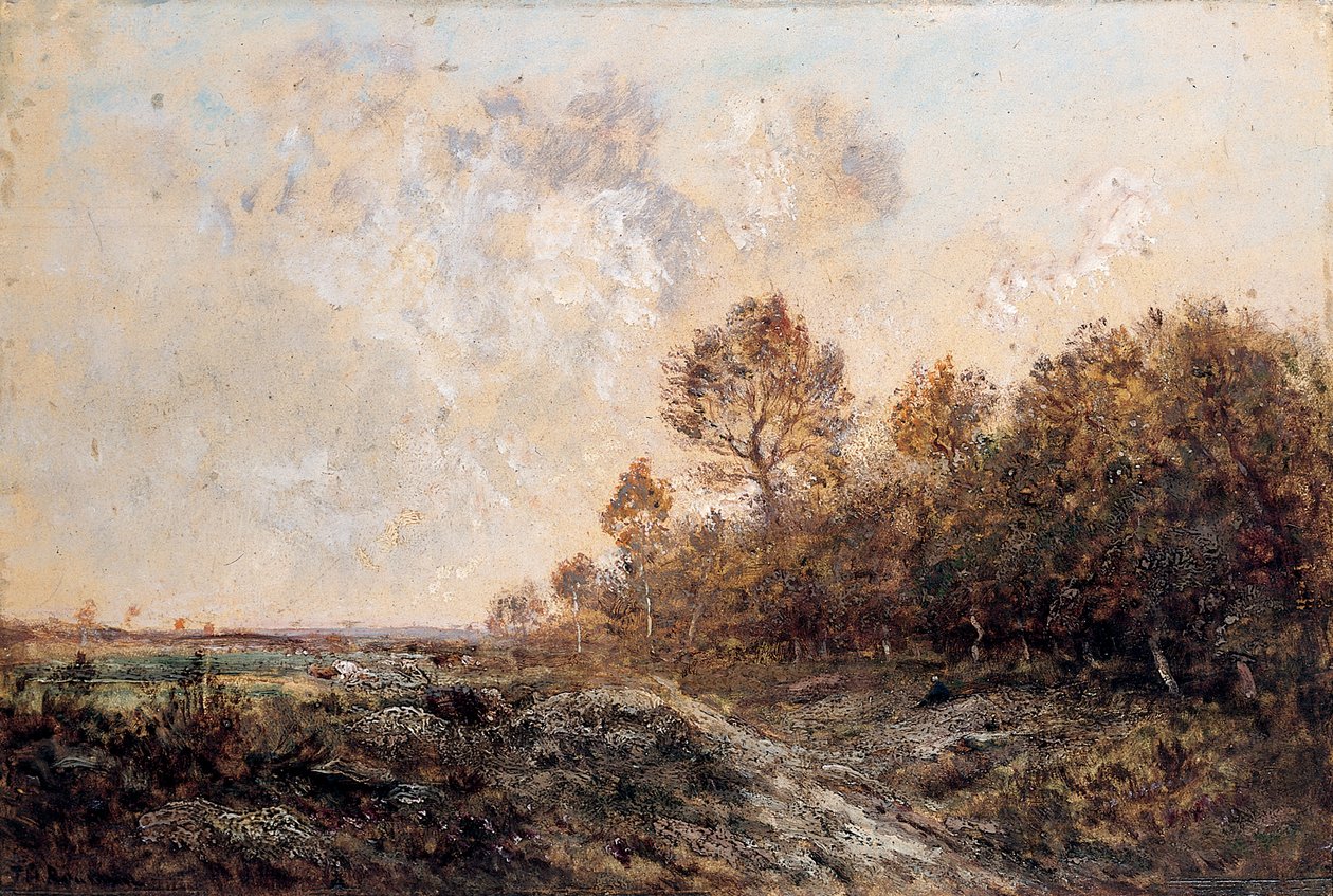 Bir ahşabın kenarı by Pierre Etienne Theodore Rousseau