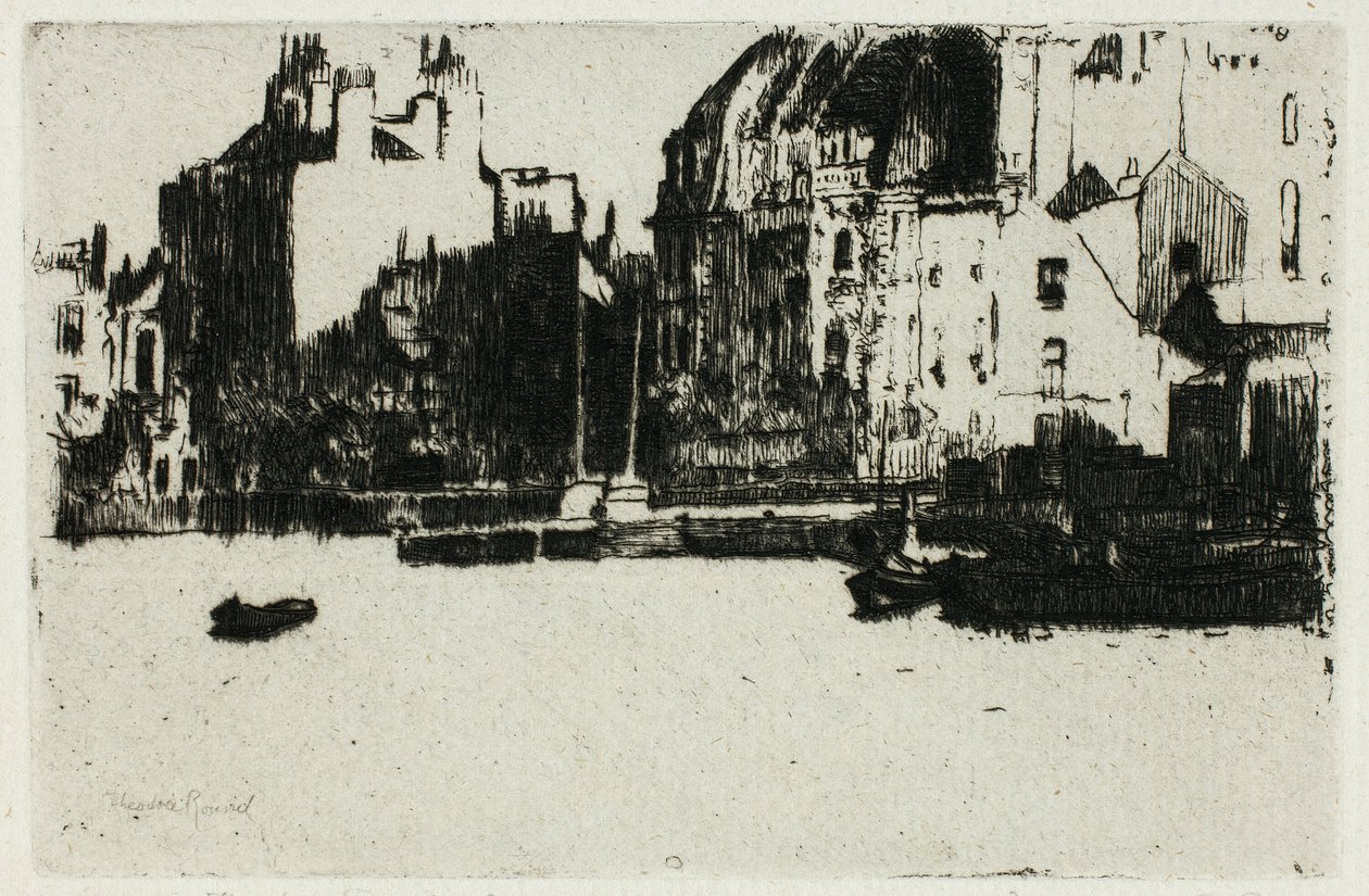 Chelsea Sarayları (Siyah Beyaz Versiyon) by Theodore Roussel