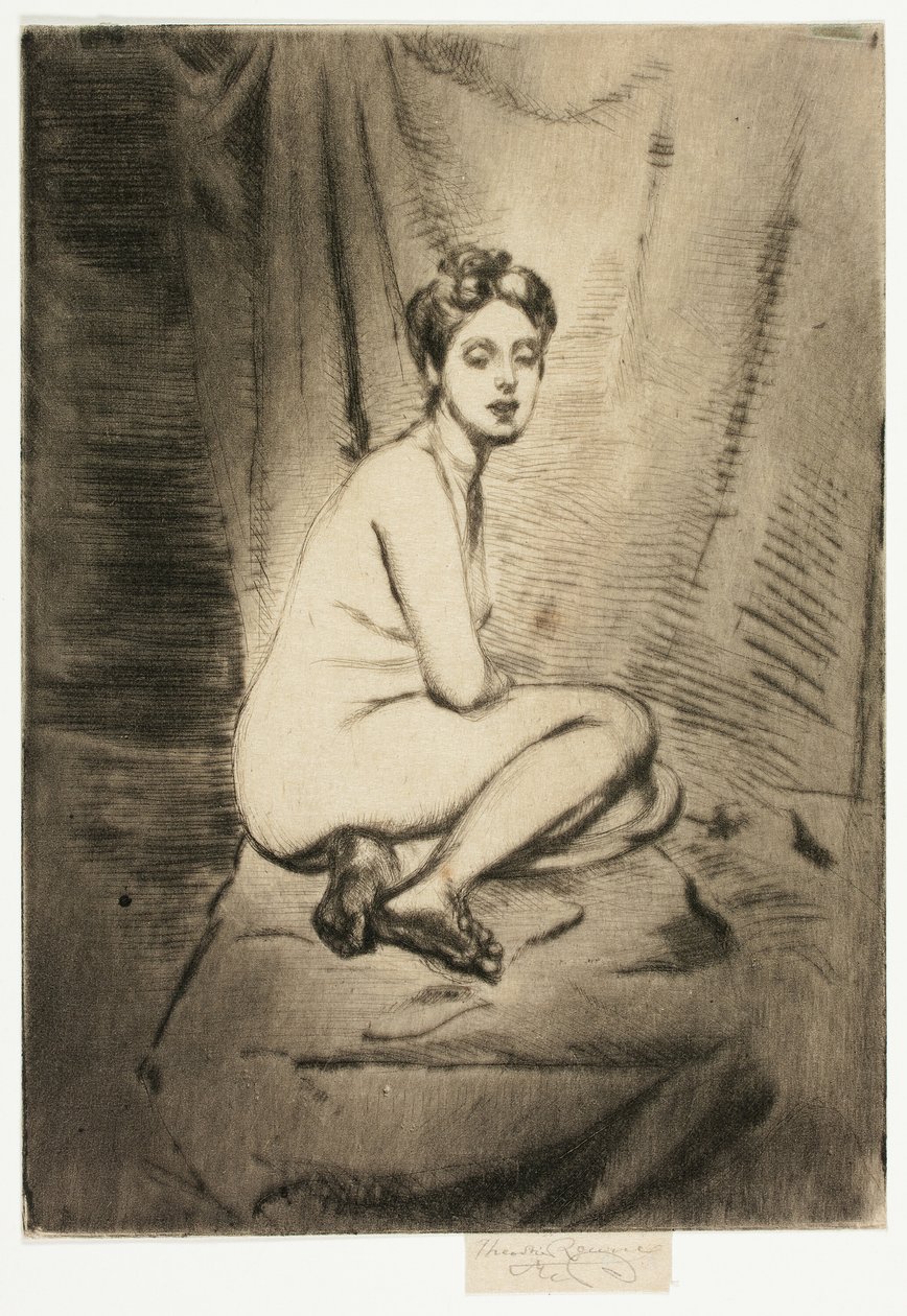 Çömelmiş Kadın Figürü by Theodore Roussel
