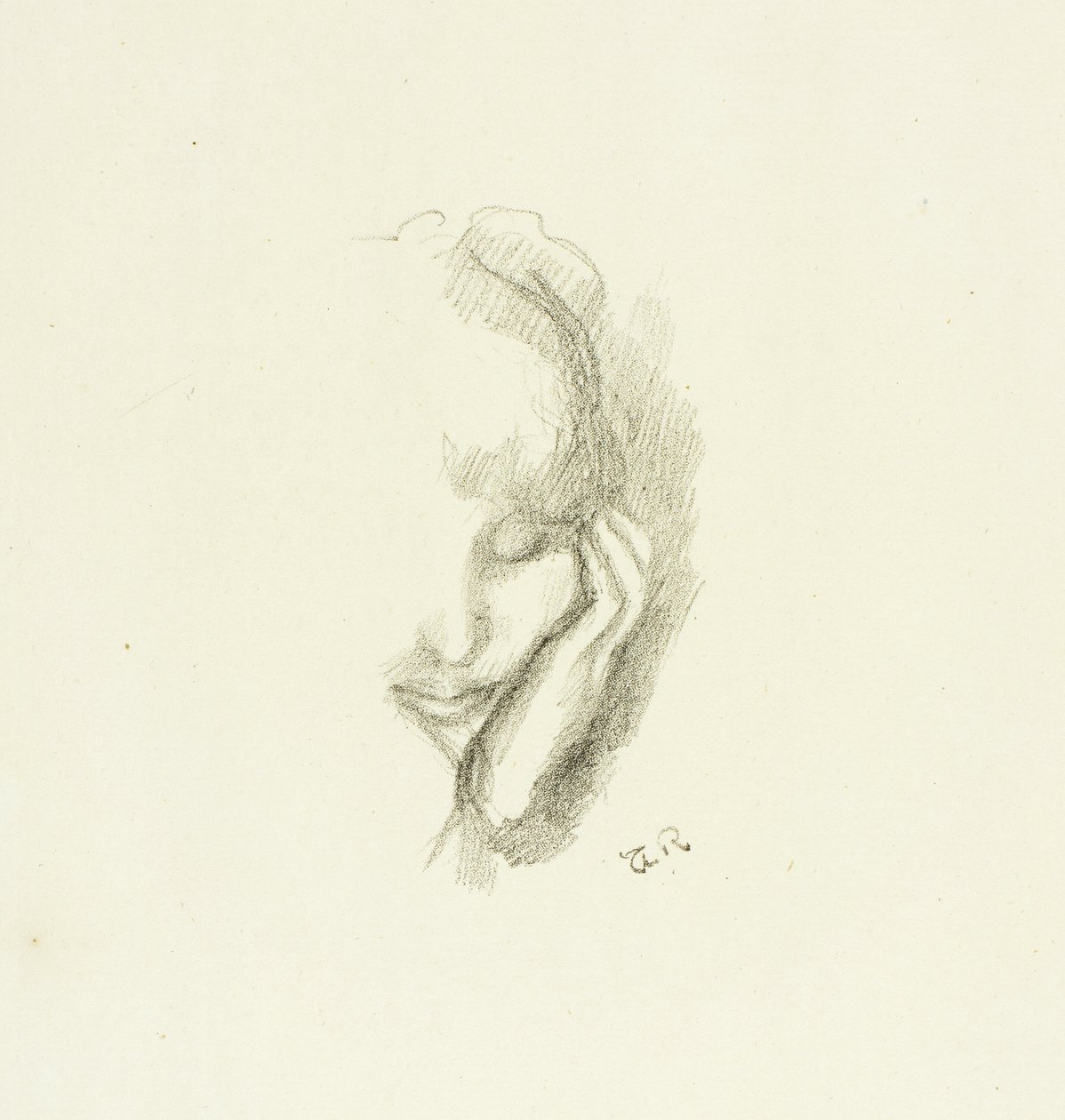 Eline Yaslanmış Bir Kadının Başı by Theodore Roussel