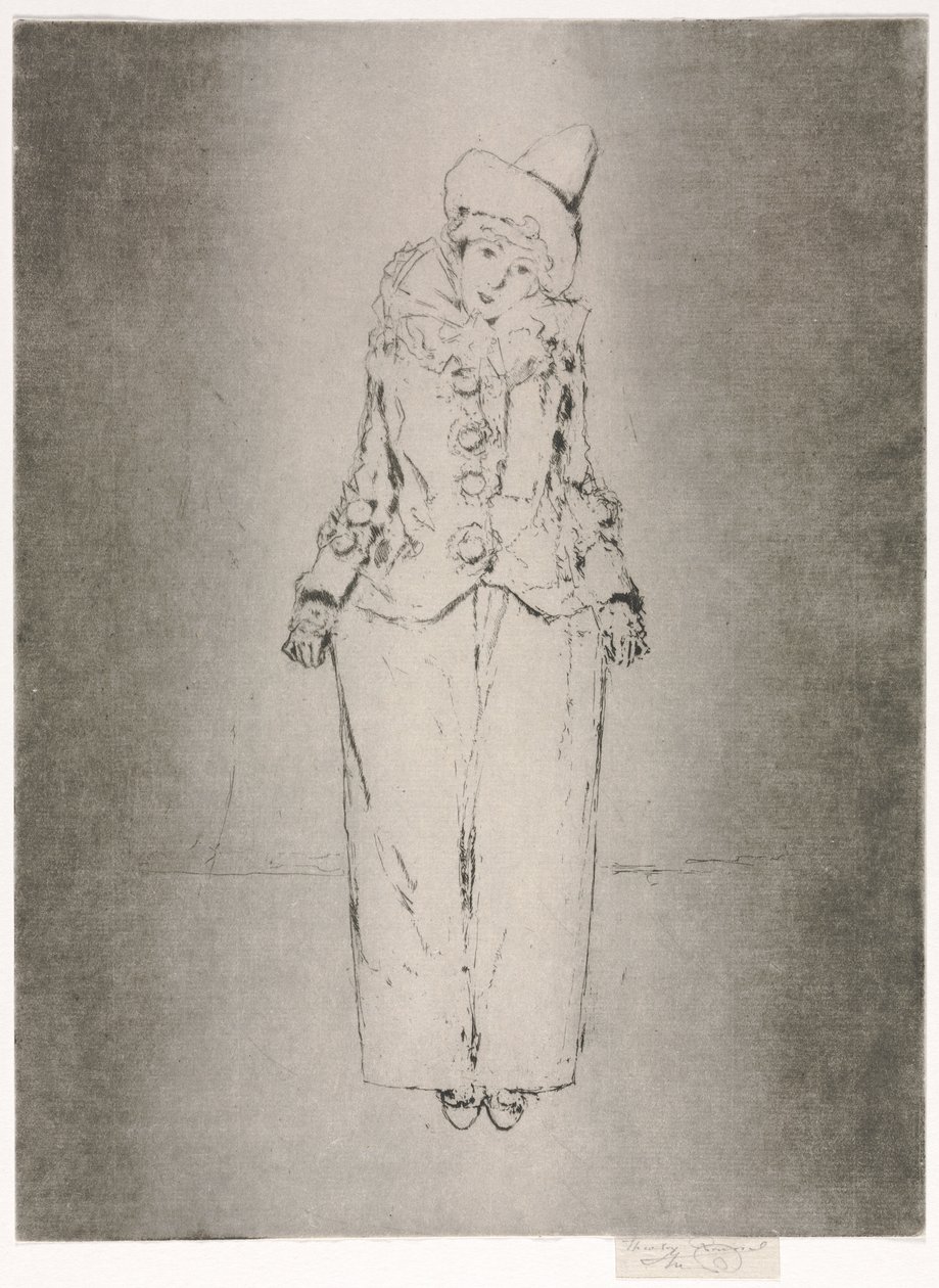 Pierrot ve Pied, Lady AC'nin Portresi by Theodore Roussel