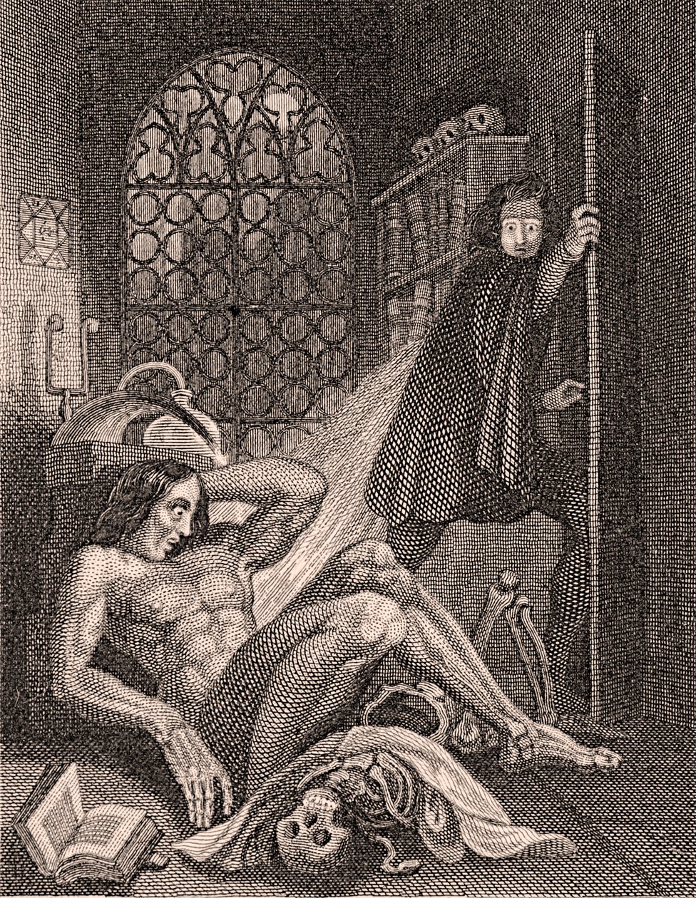 Victor Frankenstein, yaratılışından iğreniyor by Theodore Von Holst