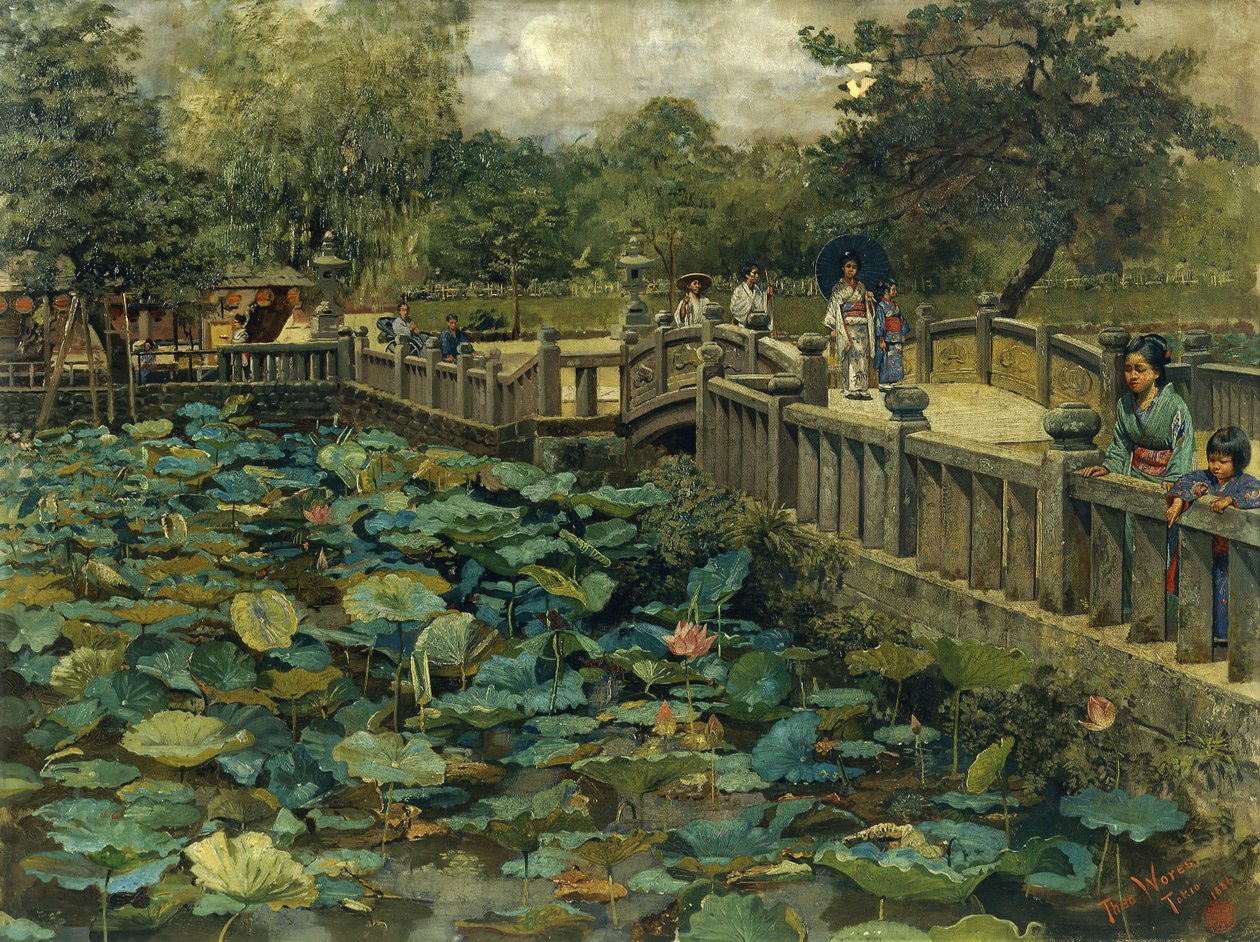 Lotus Göleti, Shiba, Tokyo by Theodore Wores