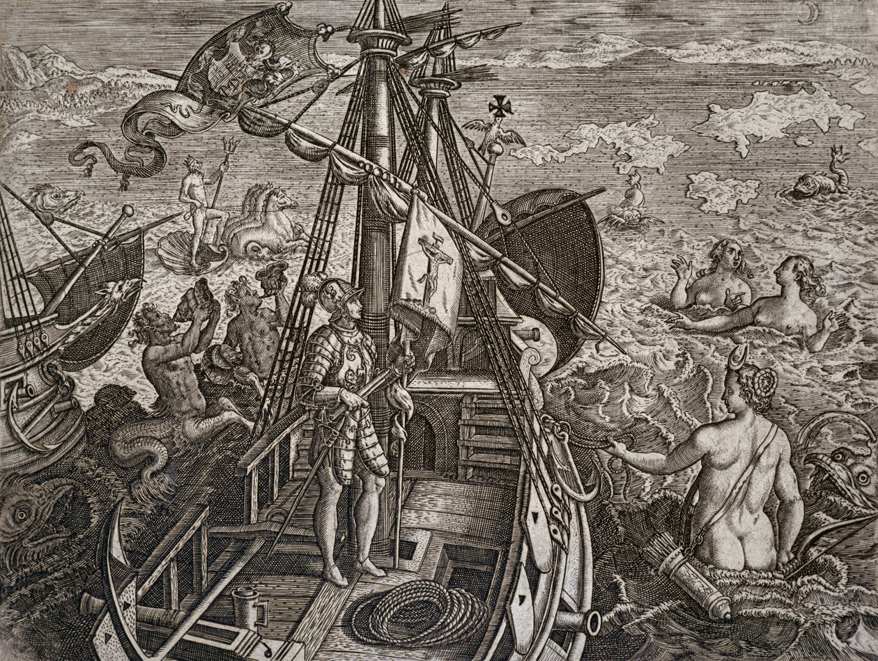 Theodor de Bry (1528-1598) tarafından gravür Kristof Kolomb
