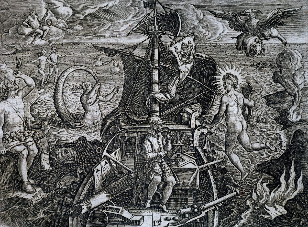 Theodor de Bry (1528-1598) tarafından gravür Ferdinand Magellan