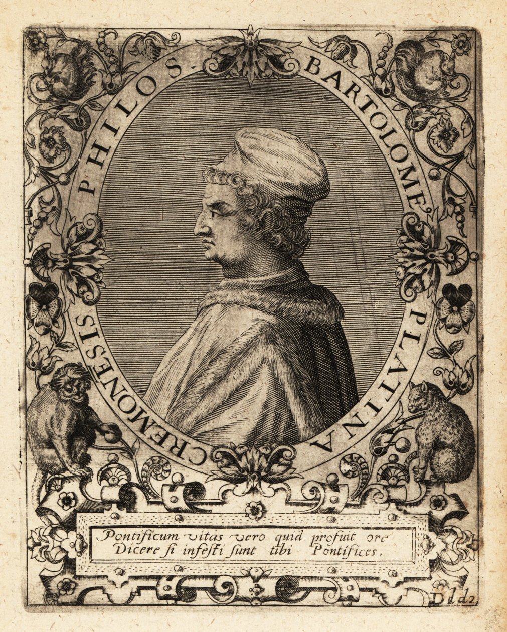Bartolomeo Sacchi, İtalyan Rönesans yazarı. by Theodore de Bry