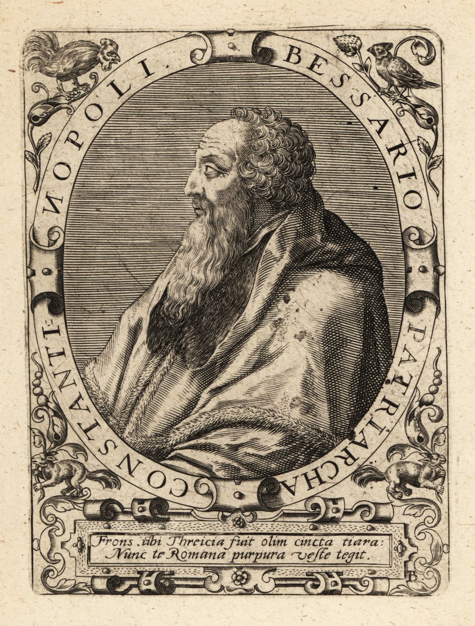 Basilios Bessarion, Konstantinopolis Patriği. by Theodore de Bry