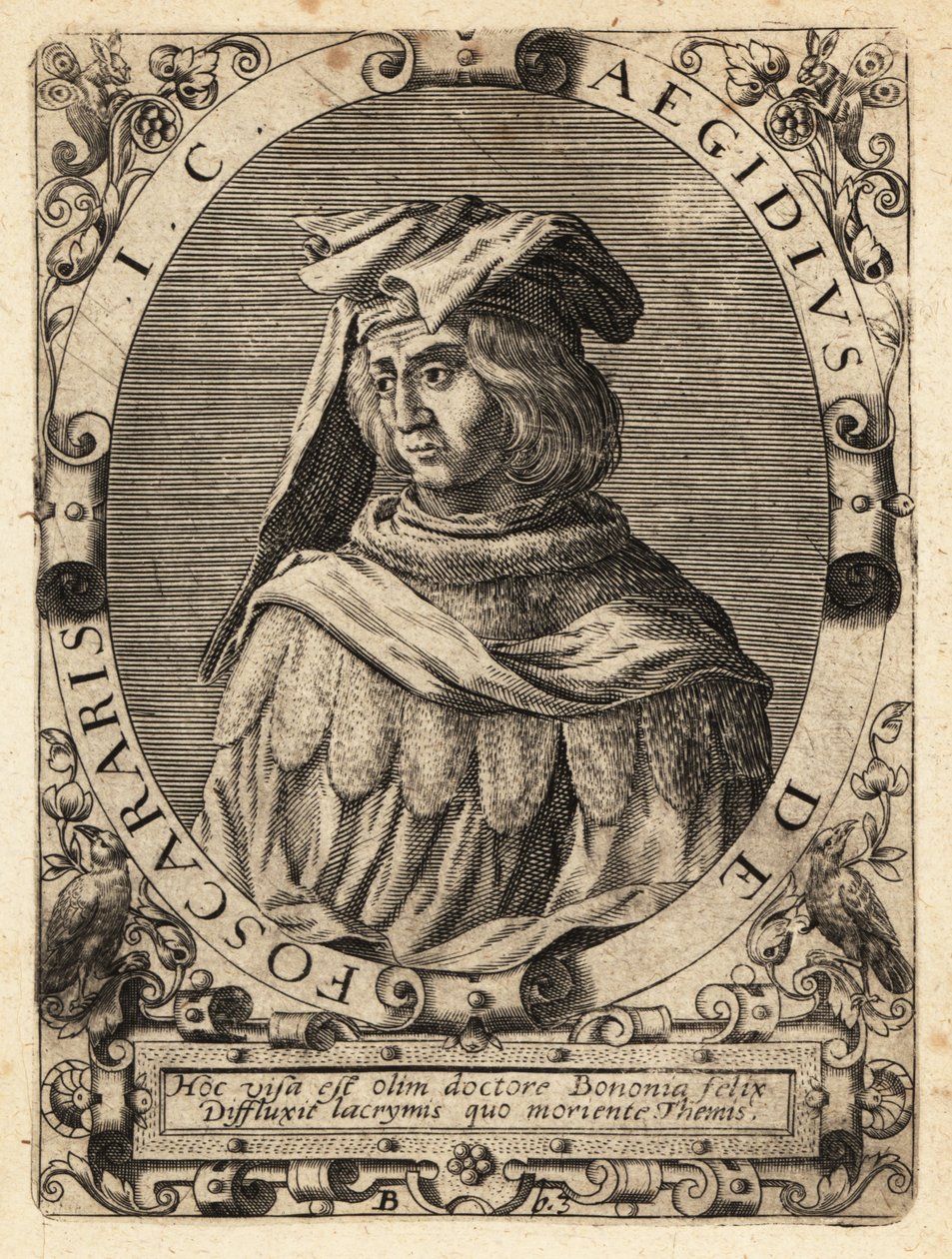 Egidio Foscherari, d.1289, İtalyan hukukçu. by Theodore de Bry