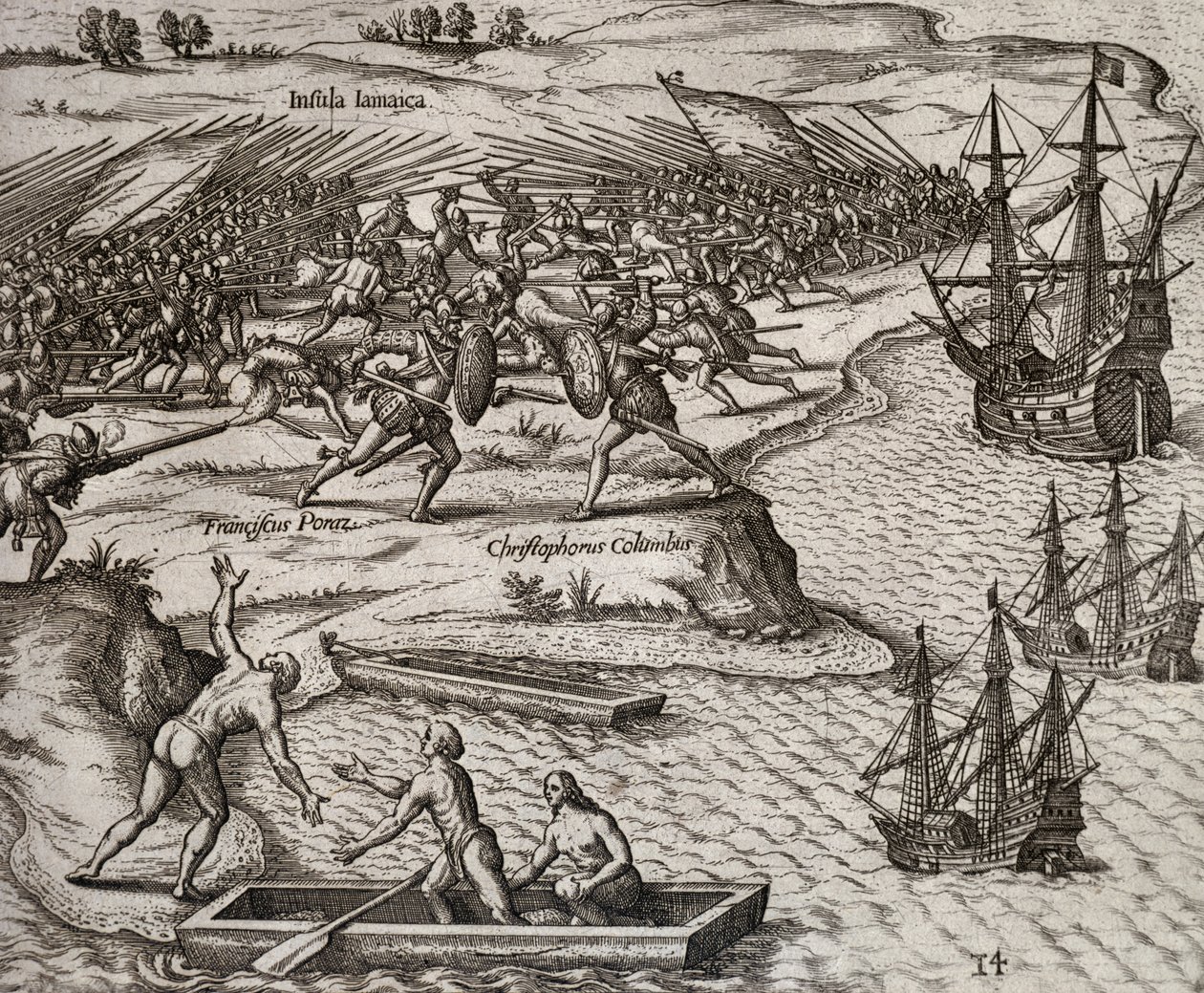 Theodor de Bry (1528-1598) tarafından gravür Jamaika